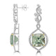 12.2tct Prasiolite Earrings with 1.2tct Diamond set in 18K Two Tone Gold