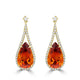 13.29tct Citrine Earrings with 1.11tct Diamond set in 18K Yellow Gold
