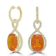 12.41tct Fire Opal Earrings with 1.8tct Diamond set in 18K Yellow Gold