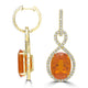 12.41tct Fire Opal Earrings with 1.8tct Diamond set in 18K Yellow Gold
