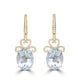 16.19tct Aquamarine Earrings with 0.53tct Diamond set in 18K Yellow Gold