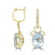 16.19tct Aquamarine Earrings with 0.53tct Diamond set in 18K Yellow Gold