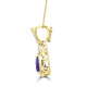 2.71ct Tanzanite Pendants with 0.7tct Diamond set in 14K Yellow Gold