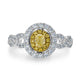 0.23ct Yellow Diamond Ring with 0.58tct Diamonds set in 18KW & 22KY Two Tone Gold