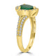 0.9ct Emerald Ring with 0.43tct Diamonds set in 14K Yellow Gold