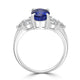 2.9ct Blue Sapphire Rings with 0.5tct Diamond set in Platinum White Gold