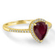1.32ct Ruby Ring with 0.14tct Diamonds set in 14K Yellow Gold