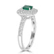 0.5ct Emerald Rings with 0.66tct Diamond set in Platinum 900