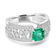 0.96ct Emerald Rings with 0.6tct Diamond set in Platinum 900