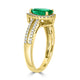 1.15ct Emerald Ring with 0.31tct Diamonds set in 14K Yellow Gold