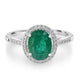 1.75ct Emerald Ring with 0.21tct Diamonds set in 14K White Gold