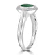 0.67ct Emerald Ring with 0.18tct Diamonds set in 14K White Gold