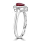 0.55ct Ruby Ring with 0.13tct Diamonds set in 14K White Gold