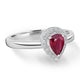 0.55ct Ruby Ring with 0.13tct Diamonds set in 14K White Gold