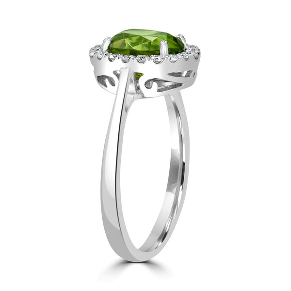 2.13ct Sphene Ring with 0.23tct Diamonds set in 14K White Gold