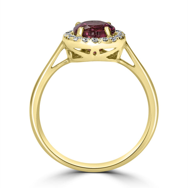 1.94ct Tourmaline Ring with 0.22tct Diamonds set in 14K Yellow Gold