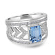 1.50Ct Aquamarine Ring With 0.78Tct Diamonds In 14K White Gold