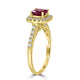 1.13ct Rhodolite Garnet Ring with 0.36tct Diamonds set in 14k Yellow Gold