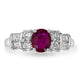 1.05ct Ruby Ring with 0.71tct Diamonds set in 14K White Gold