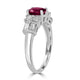 1.05ct Ruby Ring with 0.71tct Diamonds set in 14K White Gold