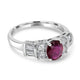 1.05ct Ruby Ring with 0.71tct Diamonds set in 14K White Gold