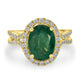 3.45ct Emerald Ring with 0.65tct Diamonds set in 14K Yellow Gold