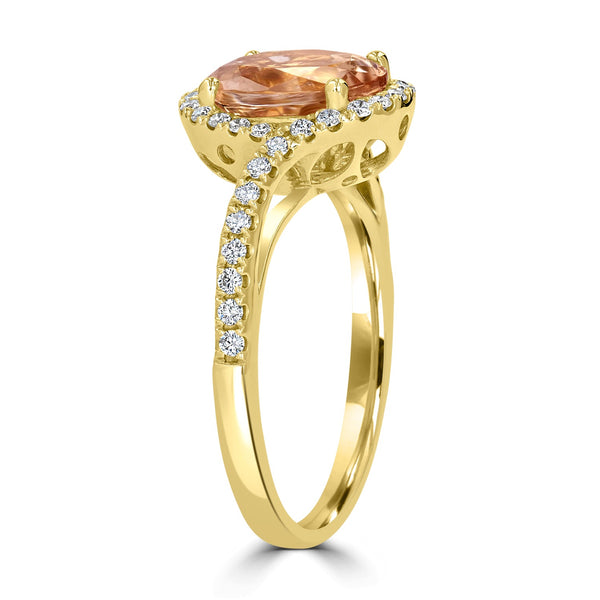 2.13ct Tourmaline Ring with 0.28tct Diamonds set in 14K Yellow Gold