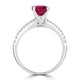 1.24ct Rubellite Ring with 0.22tct Diamonds set in 14K White Gold
