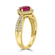 1.22ct Ruby Ring with 0.42tct Diamonds set in 14K Yellow Gold