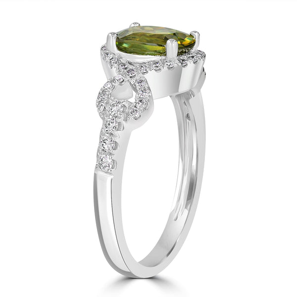 1.61ct Sphene Ring with 0.34tct Diamonds set in 14K White Gold