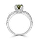 1.5ct Demantoid Garnet Ring with 0.62tct Diamonds set in 14K White Gold