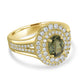 1.9ct Demantoid Garnet Ring with 0.66tct Diamonds set in 14K Yellow Gold