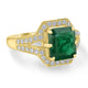 3.13ct Emerald Ring with 0.49tct Diamonds set in 14K Yellow Gold