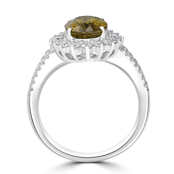 2.95ct Sphene Ring with 0.73tct Diamonds set in 14K White Gold
