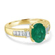 1.56ct Emerald Ring with 0.41tct Diamonds set in 14K Yellow Gold