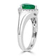 1.05ct Emerald ring with 0.16tct diamonds set in 14kt white gold