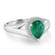 1.05ct Emerald Ring with 0.16tct Diamonds set in 14K White Gold