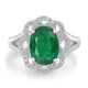 2.23ct Emerald Ring with 0.28tct Diamonds set in 14K White Gold