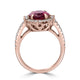 4.15ct  Rubellite Rings with 0.83tct Diamond set in 14K Rose Gold