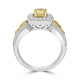 0.76ct Yellow Diamond Rings with 0.79tct Diamond set in 18K White Gold