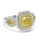 0.7ct Yellow Diamond Rings with 0.96tct Diamond set in 18K White Gold