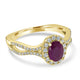 0.87ct Ruby Ring with 0.39tct Diamonds set in 14K Yellow Gold