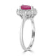 0.67ct Ruby Ring with 0.3tct Diamonds set in 14K White Gold