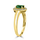 0.75ct Emerald Ring with 0.3tct Diamonds set in 18K Yellow Gold