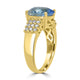 3.27ct Aquamarine Ring with 0.34tct Diamonds set in 14K Yellow Gold