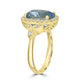 4.08ct Aquamarine Ring with 0.33tct Diamonds set in 14K Yellow Gold