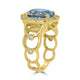 4.3ct Aquamarine Ring with 0.28tct Diamonds set in 14K Yellow Gold