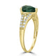 1.43ct Emerald Ring with 0.22tct Diamonds set in 18K Yellow Gold