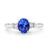 0.50ct Tanzanite Ring with 0.10tct Diamonds set in 14K White Gold