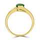 1.02ct Emerald Ring with 0.13tct Diamonds set in 14K Yellow Gold